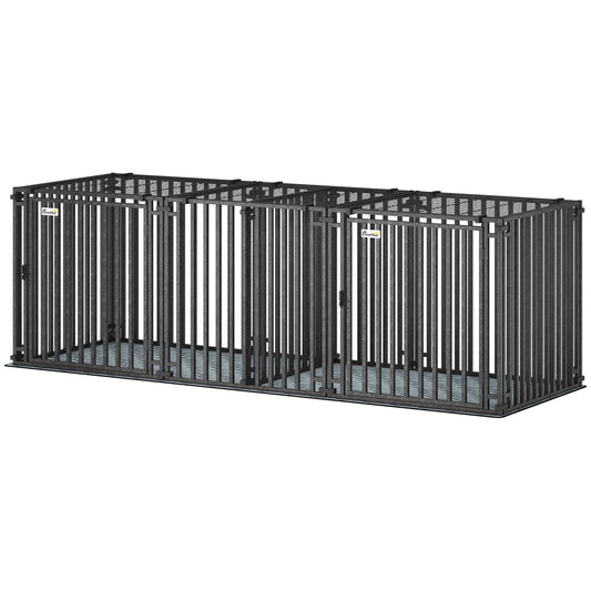 83"L Heavy Duty Dog Crate, Extra Large Dog Kennel with Divider and Mat for Large Breeds, Modular Puppy Playpen - Osher Pets