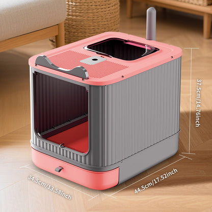 Drawer Style Cat Litter Box,Foldable Collapsible Design - Osher Pets