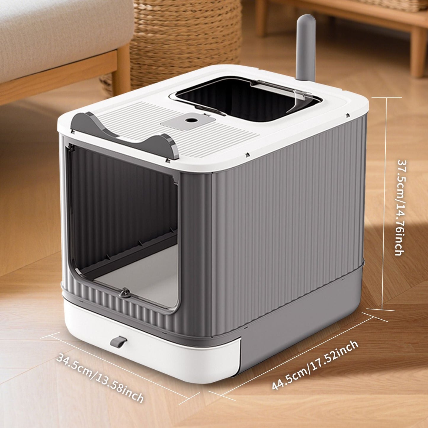 Drawer Style Cat Litter Box,Foldable Collapsible Design - Osher Pets