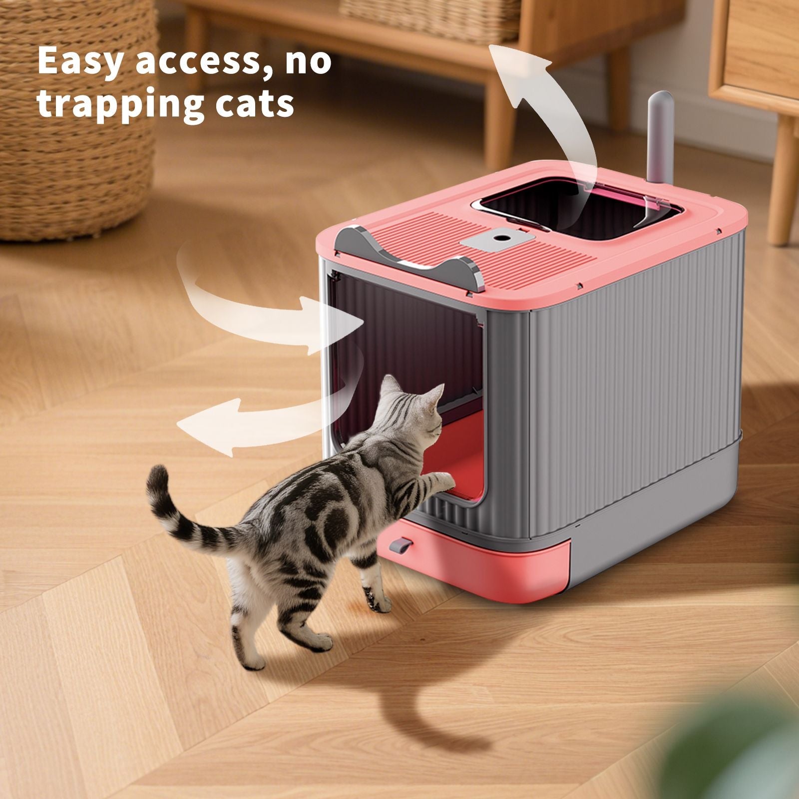 Drawer Style Cat Litter Box,Foldable Collapsible Design - Osher Pets