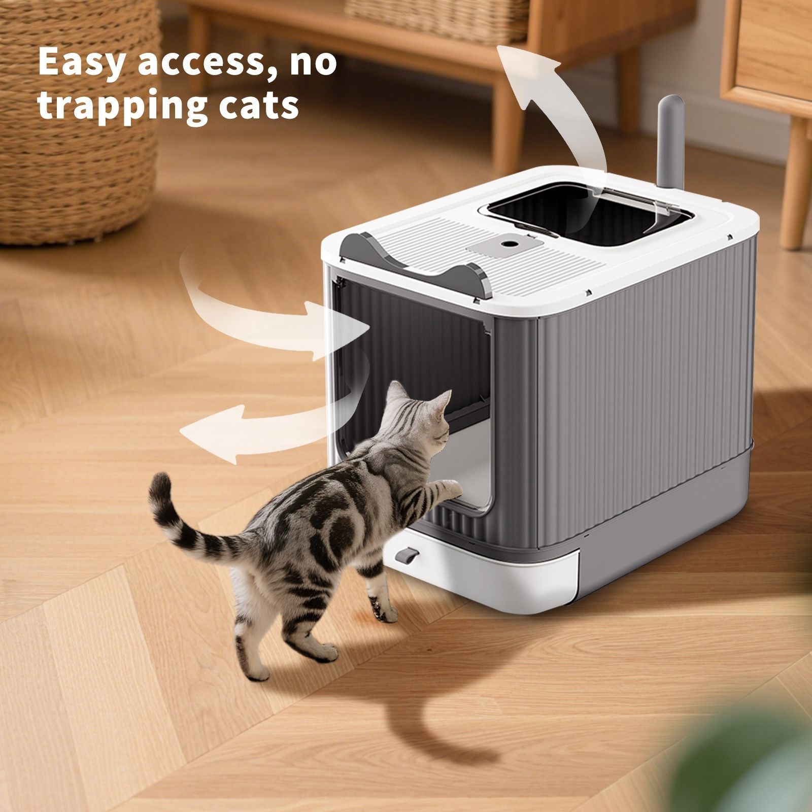 Drawer Style Cat Litter Box,Foldable Collapsible Design - Osher Pets