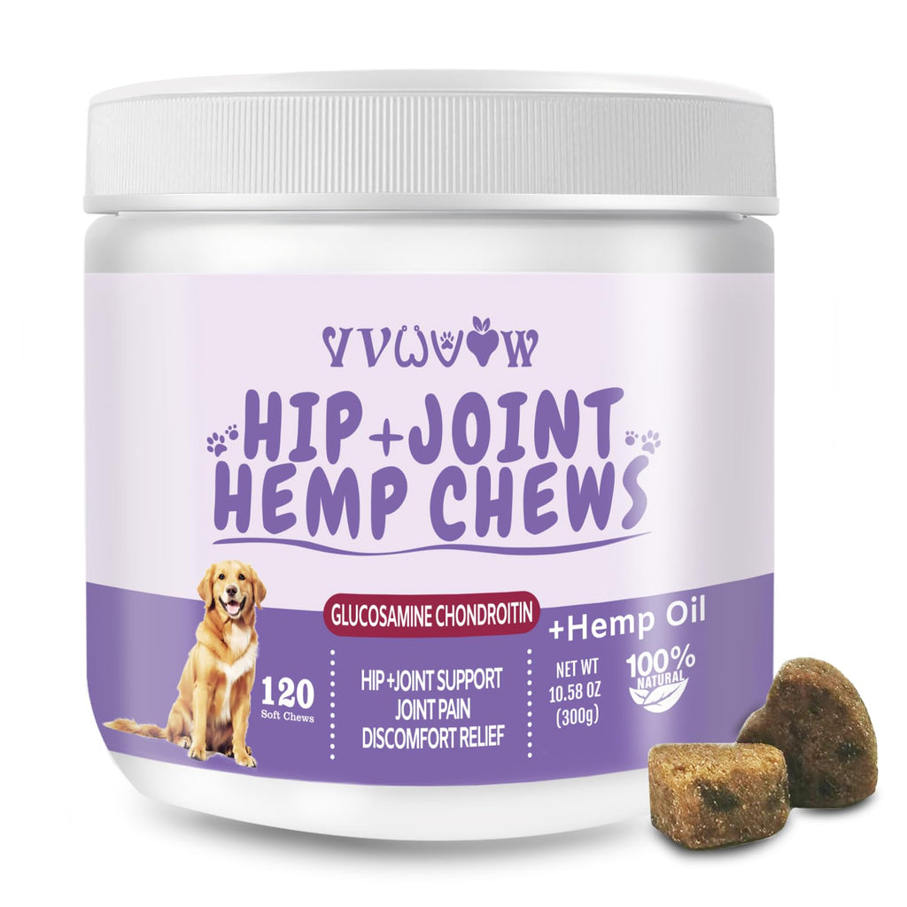 Royal Joint Hemp Chews | 120ct Hip & Joint Supplement with Hemp Oil for Senior Dogs