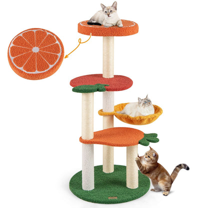 Multi - level Cat Tree Pet Activity Center with Fruit - shaped Platforms - Osher Pets